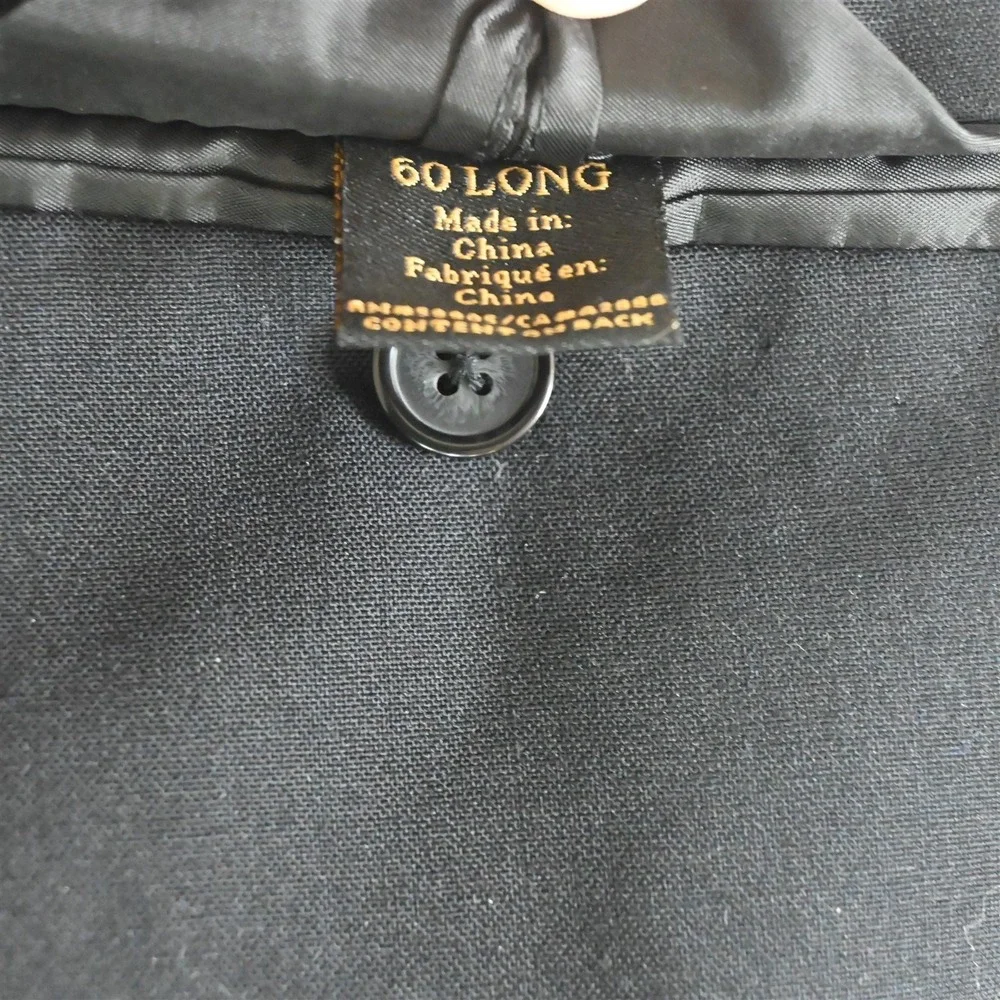 CM Gold Series 60R Solid Black Wool Mens Blazer Suit Jacket‎ Sport Coat